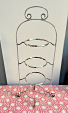 ANTIQUE EDWARDIAN EPNS SILVER PLATED 4 TIER TABLE TOP AFTERNOON TEA/CAKE STAND