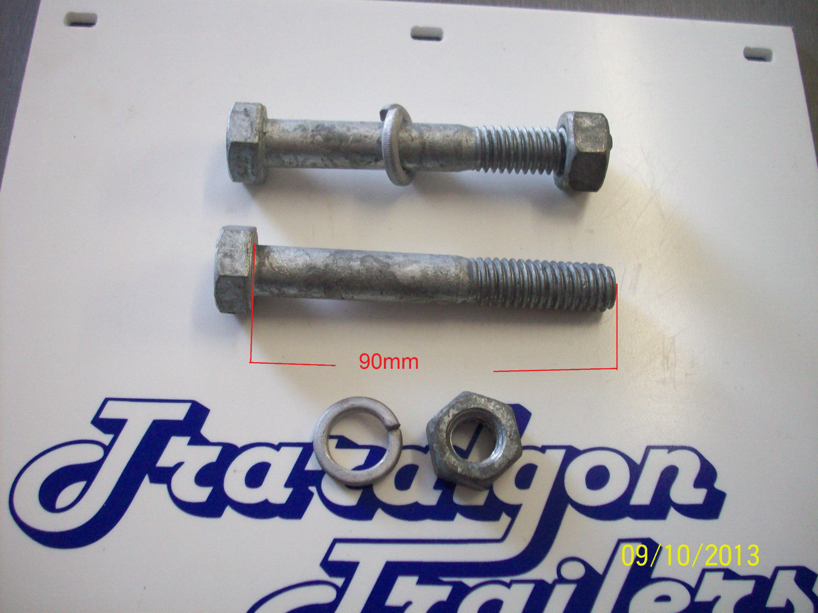 4 x shackle bolt nut galvanised galvanized 1/2"x3 1/2" boat trailer