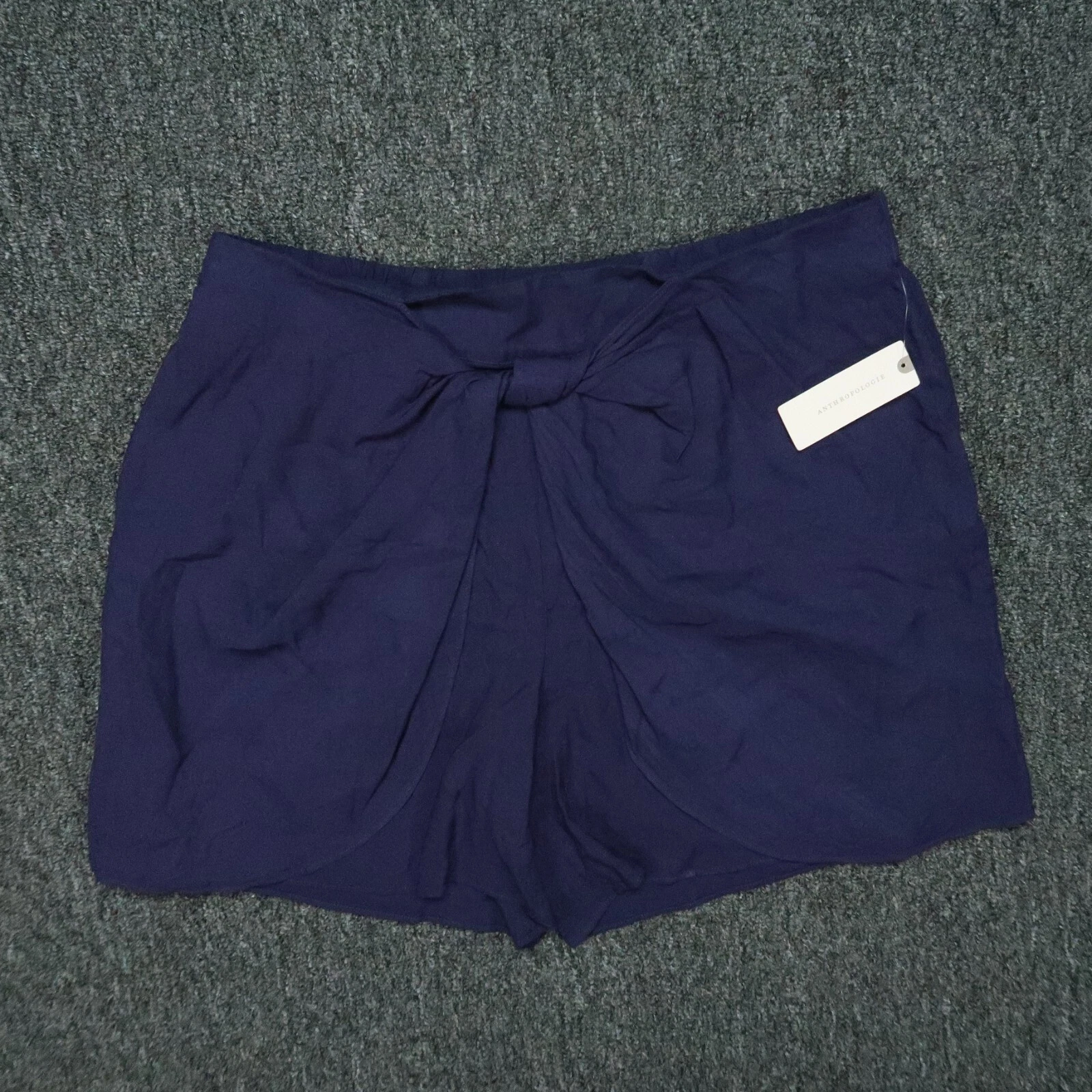 Hei Hei Shorts Womens Small Navy Blue Rayon Linen Anthropologie NWT