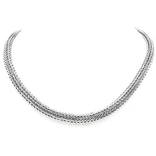 925 Silver 10mm Handmade Double Braid Sterling Chain Necklace