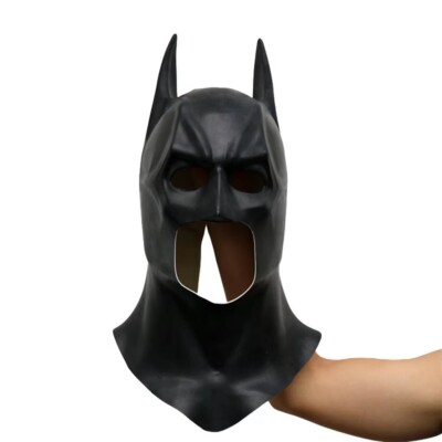 Batman Latex Mask Adult Cosplay Halloween Prop Full Head Superhero Cowl