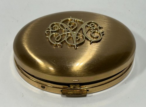 GERMAINE MONTEIL VINTAGE SUPERGLOW SOLID SATIN POWDER GOLD COMPACT Sheer 70a