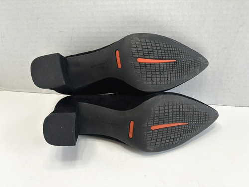 Rockport Total Motion Luxe Heel Pump Womens Black Suede Leather Pointed Toe Sz 8 - Picture 11 of 14