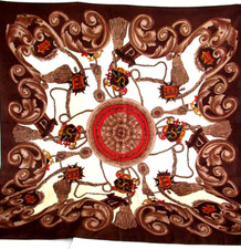 FLEUR DE LIS / COAT OF ARMS "DESIGNER SCARF"    34" X 34"  