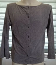 A.n.d eway Gray women's cap 3/4 Sleeve Size XXL button down Top pre owned