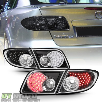 2003-2008 Mazda6 4-Door Sedan Black LED Tail Lights Brake Lamps Left+Right 4Pcs