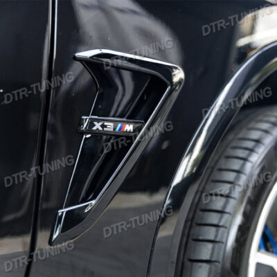Gloss Black Exterior X3 MC Side Fender Trim Air Vents For BMW X3 G01 M40 iX SAVs