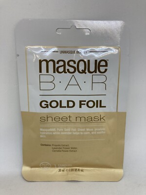 Masque Bar Gold Foil Sheet Mask Hydrating w/ Lavender 1 Mask