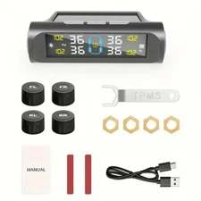 Wireless Tire Pressure Monitoring System - USB Charging Solar Powered TPMS