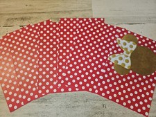 6 pieces Minnie mouse red with dots Scrapbook Paper 4x6 photo mats  2014