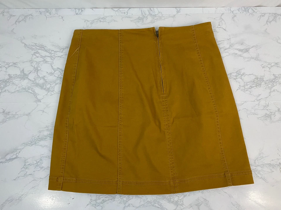 Falda elástica MUDD FLX para mujer junior 13 marrón amarillo mostaza cremallera nueva con etiquetas V Foto 3 de 4