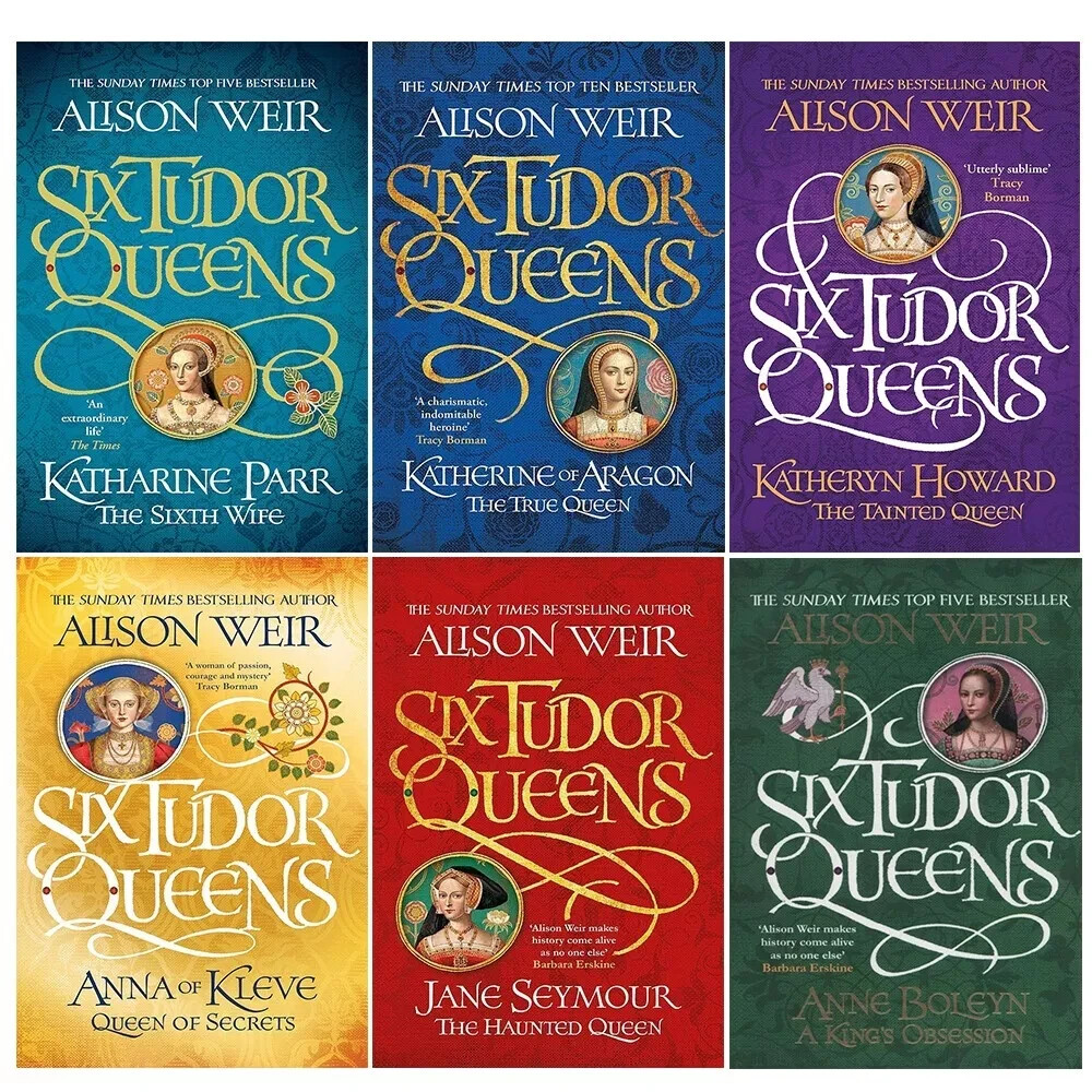 Six Tudor Queens 6 Books Set by Alison Weir Katheryn Howard,Katherine Sixth Wife