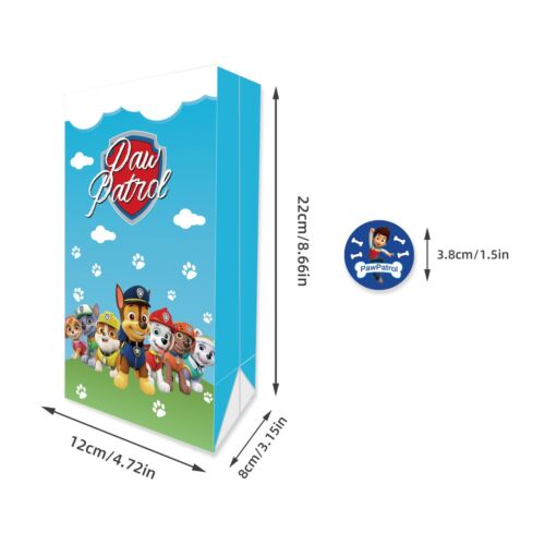 12PC Paw Patrol Paper Lolly Loot Bag Stickers Party Bag Favour Candy Bag - Picture 4 of 4