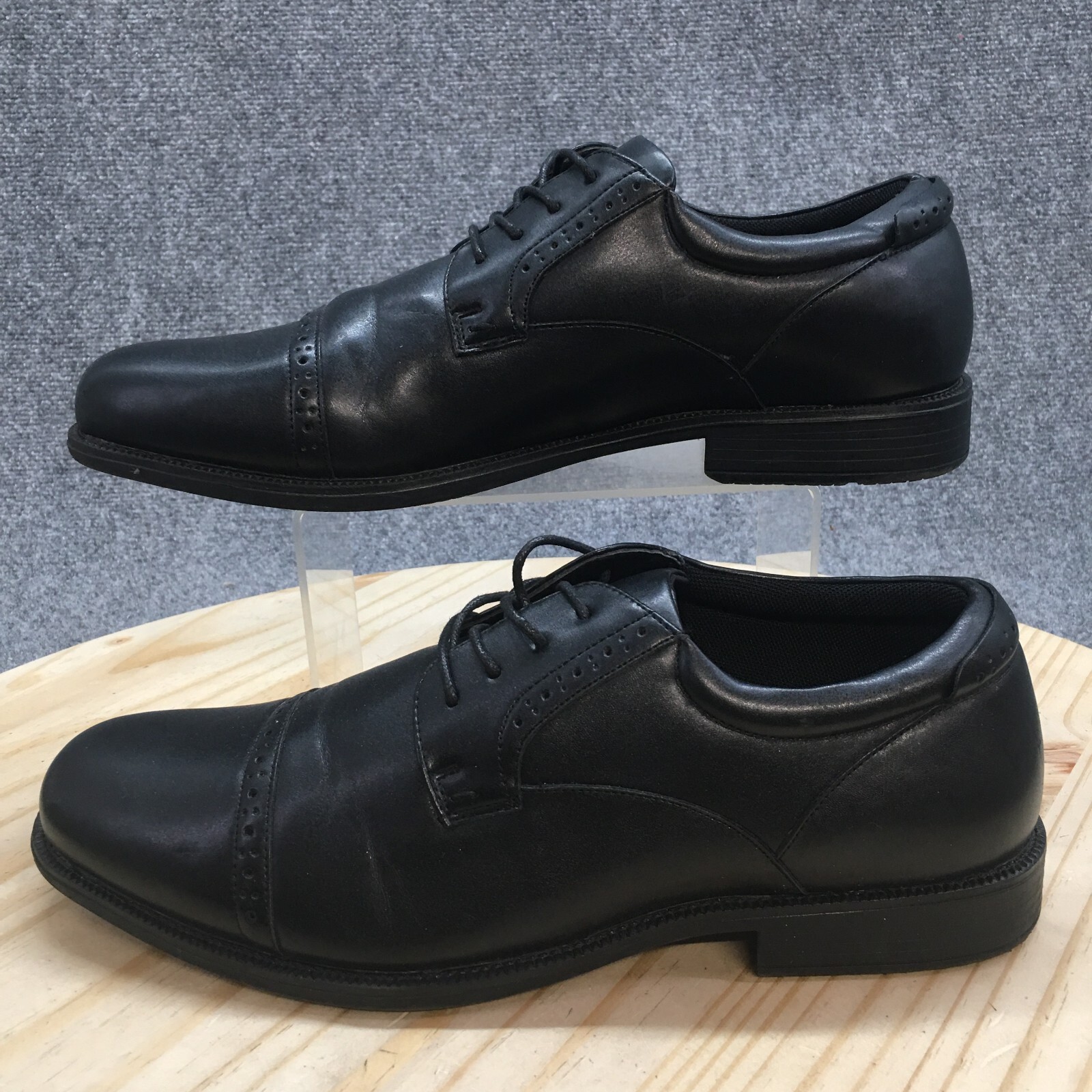 SAOLA Scarpe eleganti Nunn Bush da uomo 10M Oxford nere in finta pelle basse 81124 001