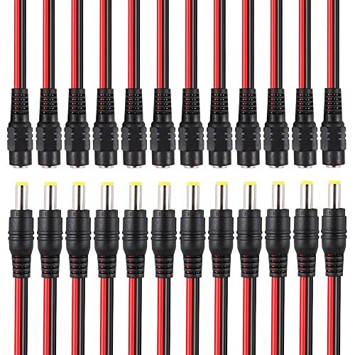 QitinDasen 24Pcs Premium DC Power Pigtail Cable, 12 Paia Maschio Femmina (o7x)