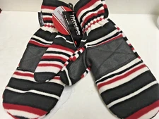 WINTER COLLECTION WARM FLEECE MITTENS (STRIPE) THINSULATE INSULATION 3M NWT