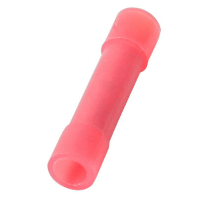 25-Pack Red Nylon Butt Connectors For 22-18 Gauge Wire - Car Radio, Alarm & Electrical Wiring