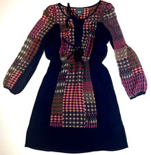 Anthropologie Maeve Boho Rosalie Peasant Quarter Length Sleeve Mini Dress Small