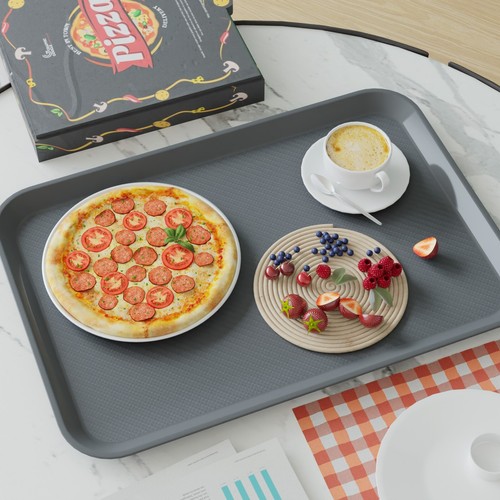 4/6 Packs Rectangle Extra Large Serving Tray Commercial Plastic Fast Food Tray - Picture 15 of 26
