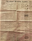 Civil War Era Newspaper Dated  November16,1864 Cleveland Morning Leader war news