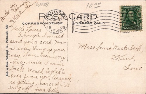 Shenandoah, IA Iowa Anfang 1900 RPPC Postkarte Straßenszene J15 - Bild 2 von 2