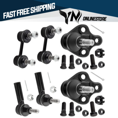 6Pcs Front Lower Ball Joints Tie Rod Sway Bar Link for 1998-2002 Chevrolet Prizm