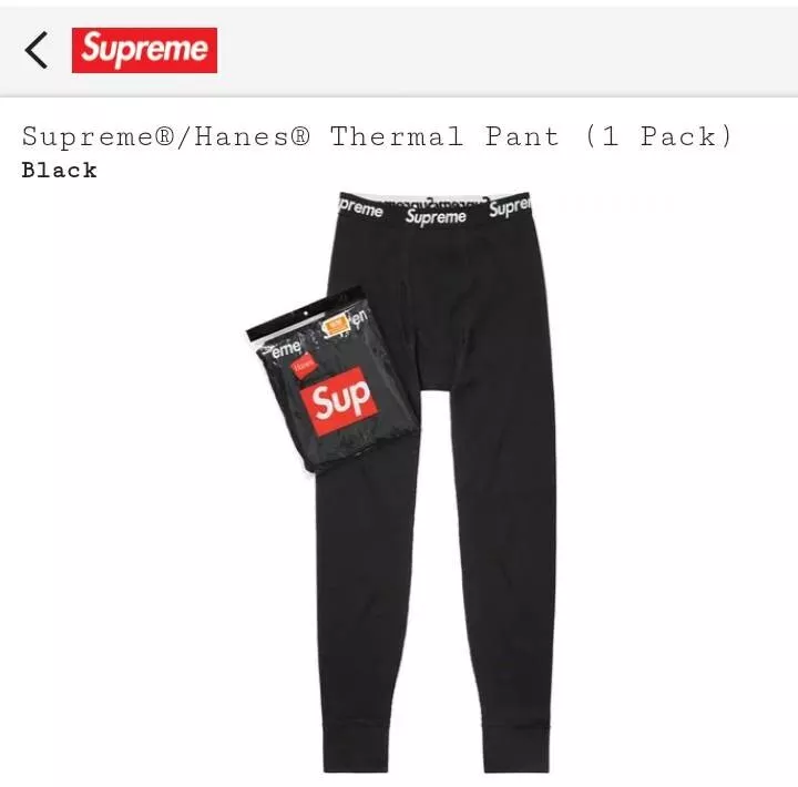 Supreme Hanes Thermal Pants (1 Pack) Size XL