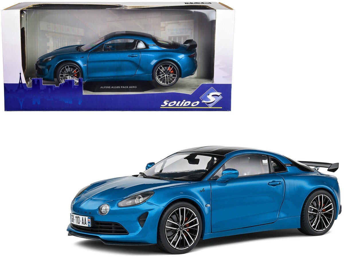 Solido 2023 Alpine A110S Pack Aero Bleu Alpine Blue 1/18 Diecast
