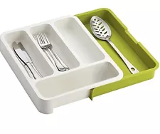 Expandable Plastic Utensil Drawer Organizer Silverware Tray for Kitchen Drawers