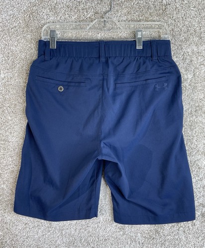Under Armour Shorts Men's 30 Blue Chino Golf Stretch Flat Front Pockets Athletic - Picture 2 of 7