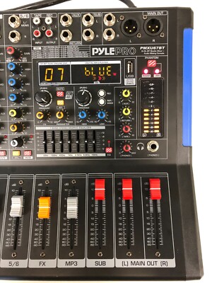 Pyle Professional Wireless DJ Audio Mixer - 6-Channel Bluetooth Compatible DJ Controller Sound Mixer W/ DSP Effects, USB Audio Interface, Dual RCA In, XLR/1/4" Microphone In, Headphone Jack- PMX44T.5 - Foto 9