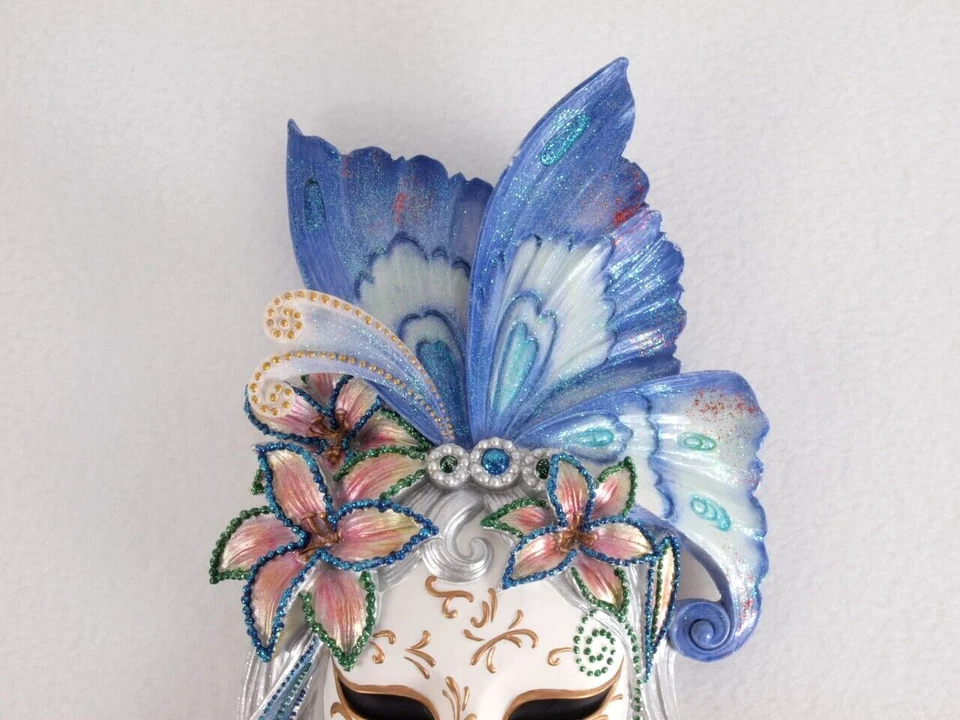 Veronese Carnival Mardi Gras Mask Butterfly Cast Resin Decorative Wall Hanging - Image 2 of 4