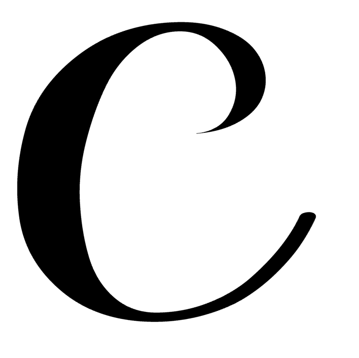C Monogram Letter Initial Stay Font Vinyl Decal Sticker For Home Cup Car Wall