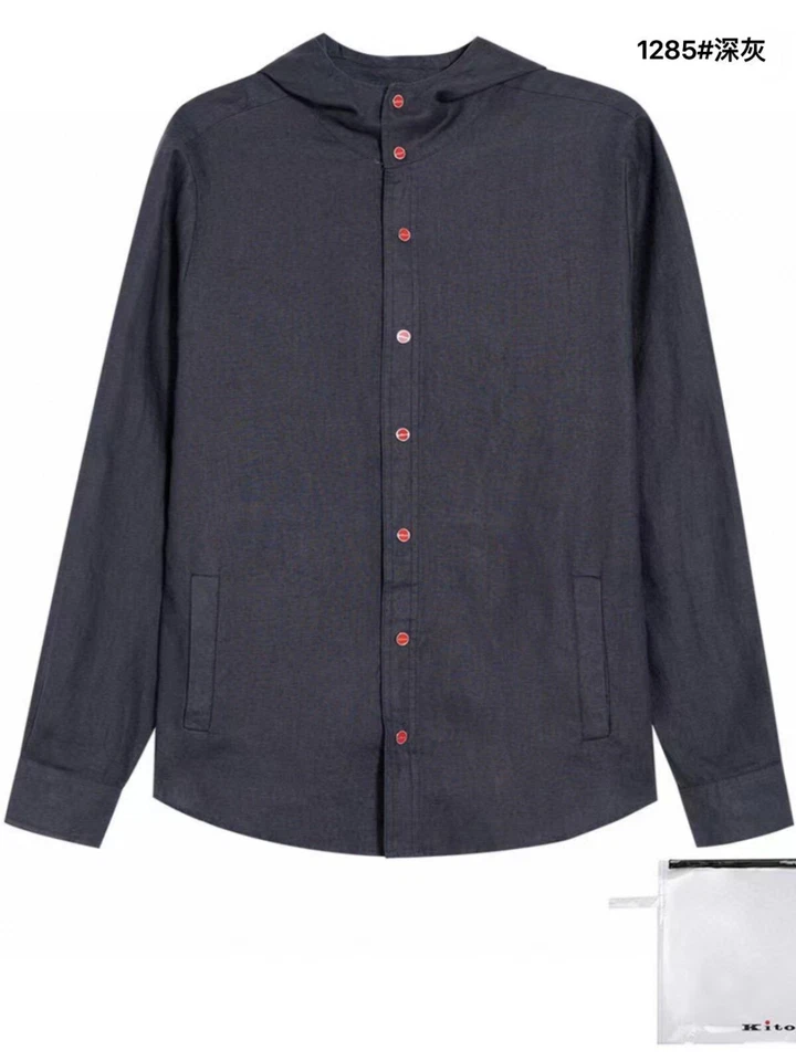 kiton Camisa Hombre Capucha Manga Larga Foto 4 de 4