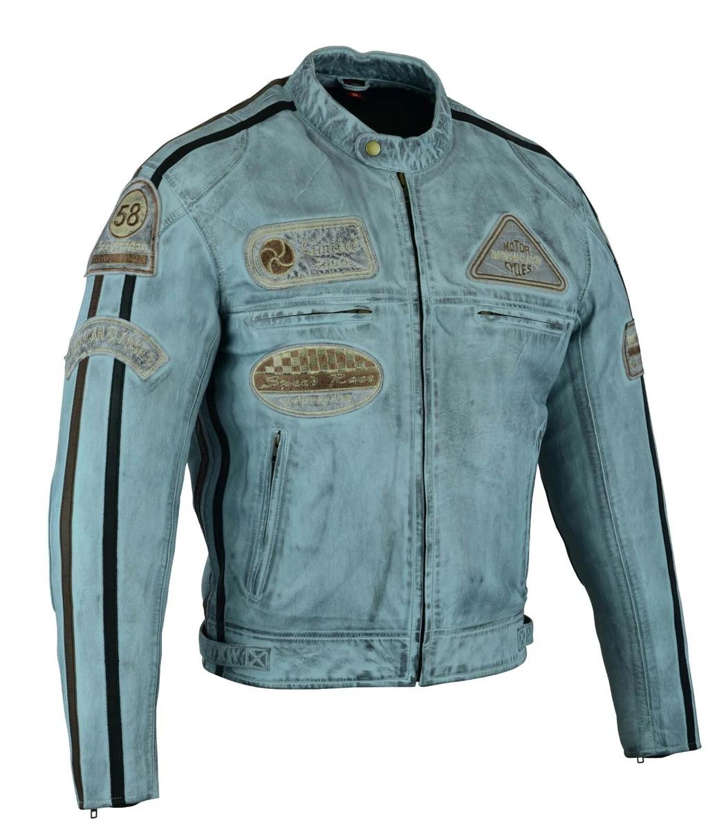 CHAQUETA MOTERO DE CUERO CIELO VINTAGE eBay
