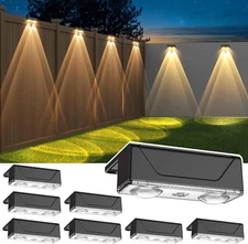Solar Fence Lights Outdoor - Dusk to Dawn IP45 Waterproof Solar Garden Lights fo