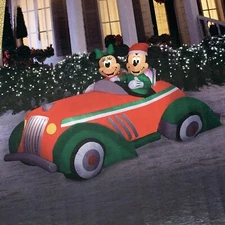 Disney - Mickey & Minnie Airblown Car Inflatable - Brand New - Light-Up