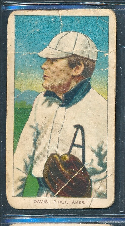 T206 Piedmont 350: HARRY DAVIS Davis on Front, Philadelphia Athletics ~ POOR