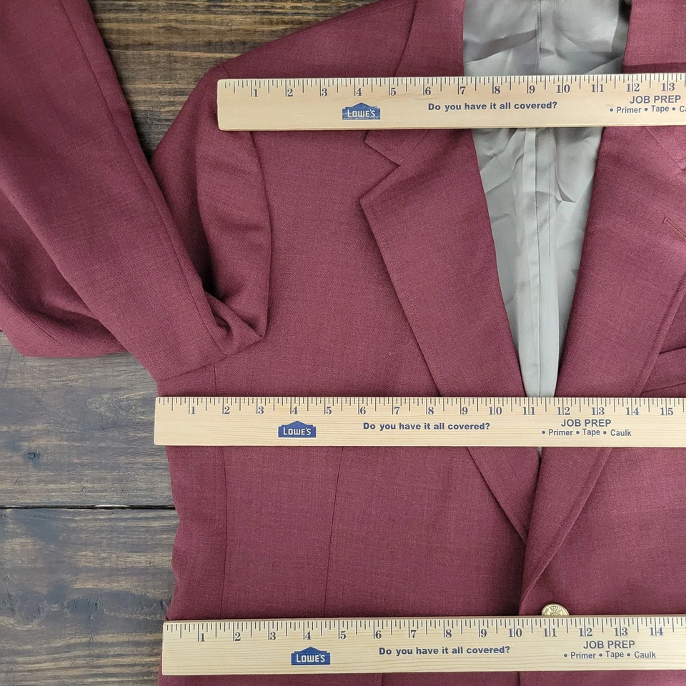 Abrigo Blazer Deportivo De Colección Lacrosse Para Hombre Dos Botones Poliéster Lana? Granate Talla 44S Foto 2 de 4