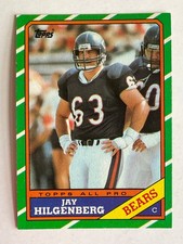 Jay Hilgenberg 1986 Topps Rookie Football Card #17 - Chicago Bears Pro Bowler RC. rookie card picture