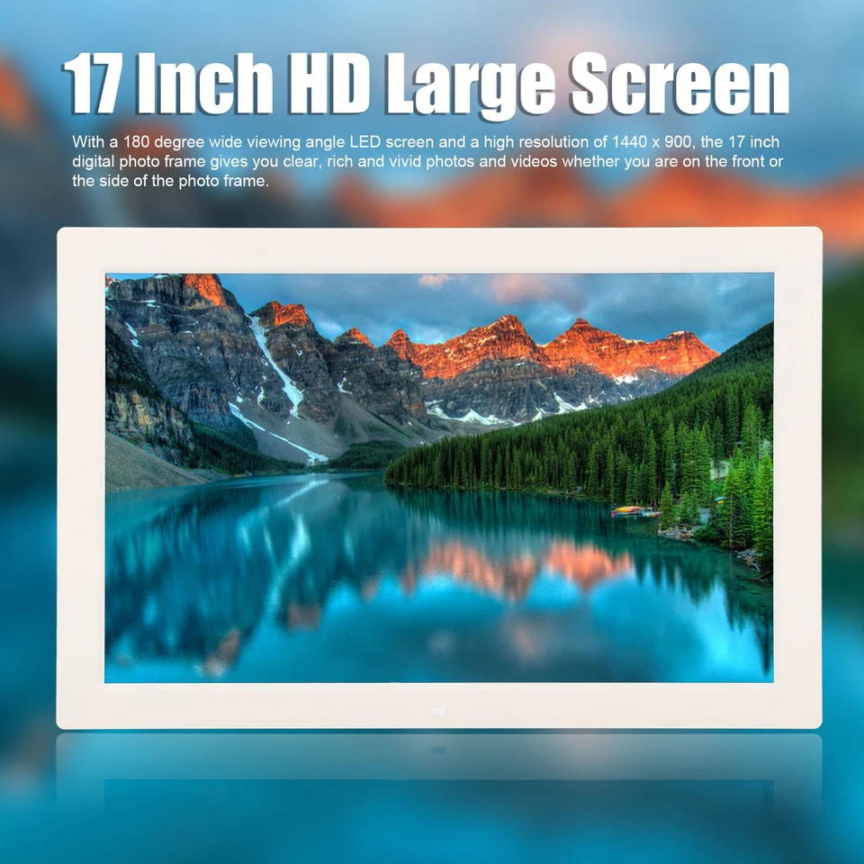 Digital Photo Frame Multifunction 17in LED Display 16:10 Electric Photo Fram BEA - Image 2 of 4