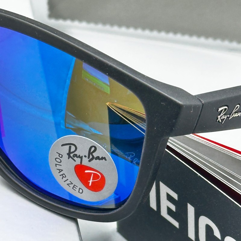 54mm Ray-Ban RB4165 622/55 Justin Black Frame Blue Polarized Lenses ...