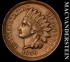 1859 Indian Head Cent - Almost Unc / Uncirculated  Semi-key  Better Date  #H29