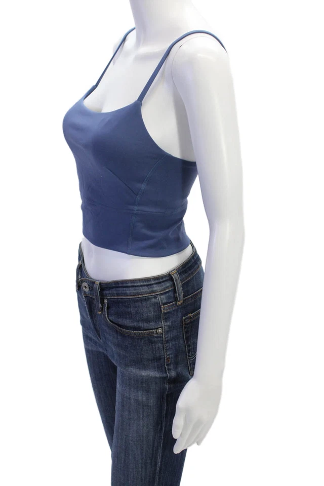 Lululemon Mujer Camisola Recortada Azul Cuello Cuadrado Correa Espagueti Talla S Foto 2 de 4