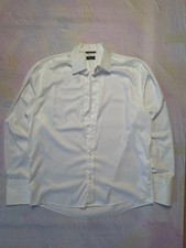 ETON Tuxedo Shirt 17 43 White Striped Stud Holes French Cuffs Wrinkle Free LUX