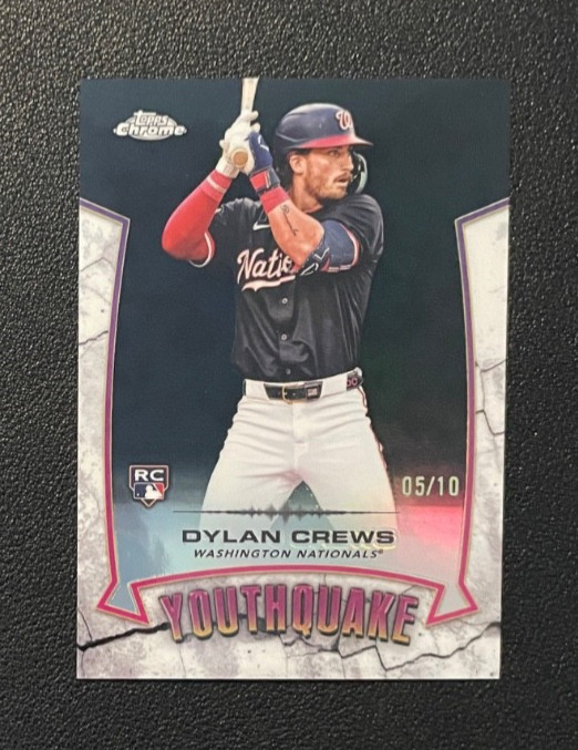 Dylan Crews 2025 Topps Chrome Youthquake Rookie Card Black #05/10 (RC) Nationals