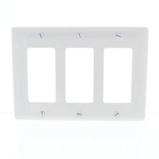 Hubbell White 3-Gang Decorator Rocker Switch Wallplate UNBREAKABLE Cover NP263W