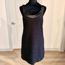 GUESS Black Tweed Shimmer Sheath Mini Cocktail Dress  Sz 5 (XS) 90s Y2K Retro