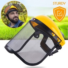 Farm Garden Mowing Grass Safety Helmet Hat With Full Face Mesh Mask