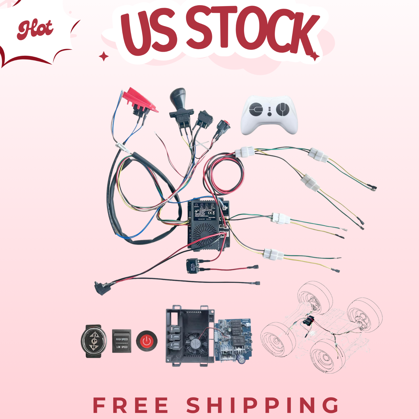 24v ride on toy wire harness conversion kit power wheels upgrade parts